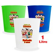 Kit 50 Baldes de Pipoca Turma da Mônica Personalizados 1 Litro