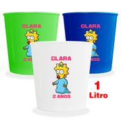 Kit 40 Baldes de Pipoca Maggie Simpson Personalizados 1 Litro