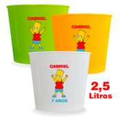 Kit 10 Baldes de Pipoca Bart Simpson Personalizados 2,5 Litros