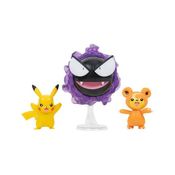 Figura Pokemon Battle Pack Pikachu Teddiursa E Gastly 2603