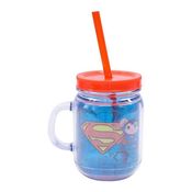 Caneca De Plástico Com Canudo Superman Liga Da Justiça