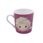 Caneca De Porcelana Rosa Anna Elsa & Olaf Tsum Tsum: Frozen