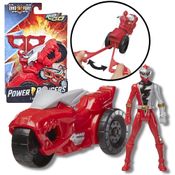 Boneco Power Rangers Figura Vermelha E Veículo Moto T Rex