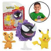 Bonecos Pokémon Figuras Pikachu Teddiursa e Gastly WCT Sunny