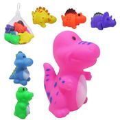 Kit Brinquedo De Vinil Hora Do Banho Dinossauros 6 Peças