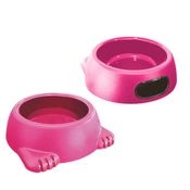 Comedouro Plástico Glamour  N2 - 500 Ml - Rosa - Furacão Pet