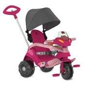 Triciclo Infantil - Passeio e Pedal - Velobaby Reclinável - Rosa - Bandeirante