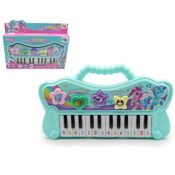 MINI PIANO MUSICAL ELETRONICO SOM E LUZ SOM DE BICHINHOS VERDE TECLADO INFANTIL VERDE