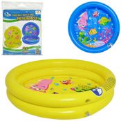 PISCINA INFLAVEL INFANTIL 21 LITROS BANHEIRA PEIXINHOS BEBE CRIANÇA 2 ANEIS ESTAMPADA COM KIT REPARO