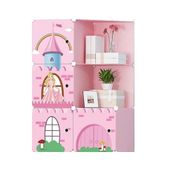 GUARDA ROUPA MODULAR INFANTIL ESTANTE ORGANIZADOR DE BRINQUEDOS ROUPAS SAPATOS 6 MODULOS CASTELO DA PRINCESA ROSA