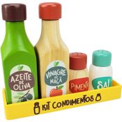 Coleção Comidinhas - Kit Condimentos de Madeira infantil 5pc
