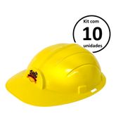 Kit 10 Capacete Construtor Infantil Adulto para Festa Fantasia