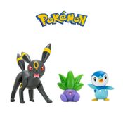 Set Pokémon 3 Figuras de Ação Umbreon, Oddish e Piplup