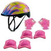 Kit de Protecao com Capacete - Chamas Rosa - Zippy Toys