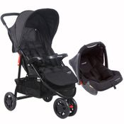 Carrinho Passeio C/ Bebê Conforto Delta Duo Pro Preto Voyage