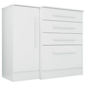 Cômoda Sapateira Luna com 4 Gavetas Branco - Qmovi