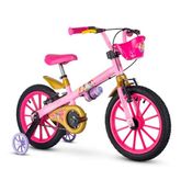 Bicicleta Infantil Aro 16 com Rodinhas Princesas Nathor