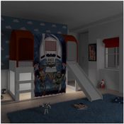 Cama Infantil Joy Toy Story com Escorregador/Dossel/Led - Vermelho