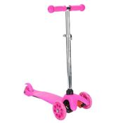 Patinete Infantil Rosa 3 Rodas Luz Led Dobravel Ajustável