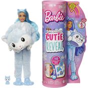 Boneca Barbie Cutie Reveal 10 Surpresas com Mini Pet e Fantasia de Husky Siberiano Hjl63