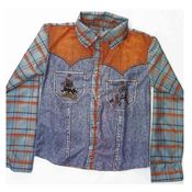 Camisa Xadrez Infantil Jeans Country de Festa Junina