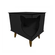 Mesa Pet Cat Line Casinha para Gato - Preto