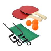 KIT RAQUETE TENIS DE MESA PING PONG COM 3 BOLAS REDE E SUPORTE CONJUNTO COMPLETO INFANTIL E ADULTO