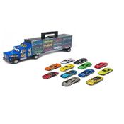 CAMINHAO E 12 CARRINHOS COM MALETA PORTA CARRINHO ESTILO HOT WHEELS 24 CARROS GARAGEM MALETA EXPOSITOR