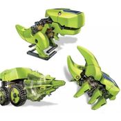 KIT ROBO SOLAR DINOSSAURO TRATOR BRINQUEDO PARA MONTAR 3 EM 1 COM PLACA DE ENERGIA