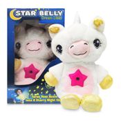 UNICORNIO DE PELUCIA BRANCO INFANTIL COM MUSICA E PROJETOR DE LUZ CEU ESTRELADO