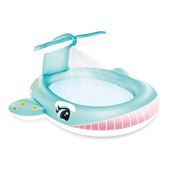 Piscina Infantil Inflável Spray Baleia Gigante 200L Azul Intex - 57440