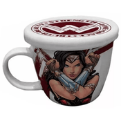 Caneca com Tampa Mulher-Maravilha