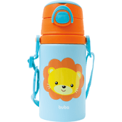 Garrafinha De Aluminio Com Canudo Animal Fun Leão Buba