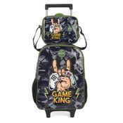 Kit Mochila e Lancheira Up4You Com Rodinhas Game Verde