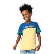 Blusa Luc.Boo Azul Com Amarelo Brasil Copa Do Mundo