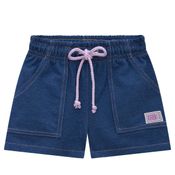 Short Kukiê Jeans Com Laço Lilás Summer