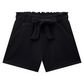 Short Kukiê Preto Com Laço Na Cintura Summer