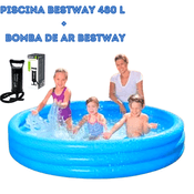 Kit Piscina Inflável Infantil Redonda 480 litros com Bomba de Ar Bestway