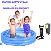 Kit Piscina Inflável Infantil Redonda 140 litros com Bomba de Ar Bestway