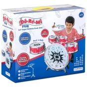 Set Super Bateria Vermelha Rock Star Do Re Mi Multikids