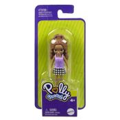 Polly Pocket Morena Saia Xadrez Blusa Lilás