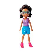 Polly Pocket Shani Blusa Listrada Rosa Shorts Azul