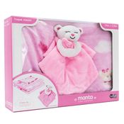 Kit Presente Bebês Manta e Naninha Ursinha Rosa