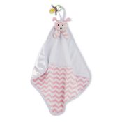 Naninha Cetim Cachorro Rosa Valen com Prendedor de Chupeta Zip Toys
