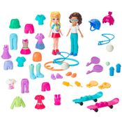 Polly Pocket Mattel Conjunto Moda Esportiva com 2 Bonecas e Acessórios