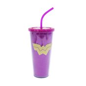 Copo Pink Com Cubos De Gelo Mulher Maravilha: DC Comics