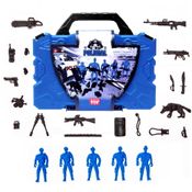Maleta Policial com 5 Soldadinhos e 19 Acessórios Infantil Toy Master