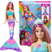 Boneca Barbie Sereia Arco-íris Cauda Acende Na Água Mattel