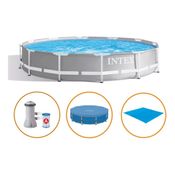 Piscina Intex 6.503 Litros Estrutural Armação Prism Com Filtro 110v Capa e Forro