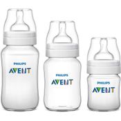 Kit 3 Mamadeiras Anticólica 125ml, 260ml e 330ml Philips Avent Transparente